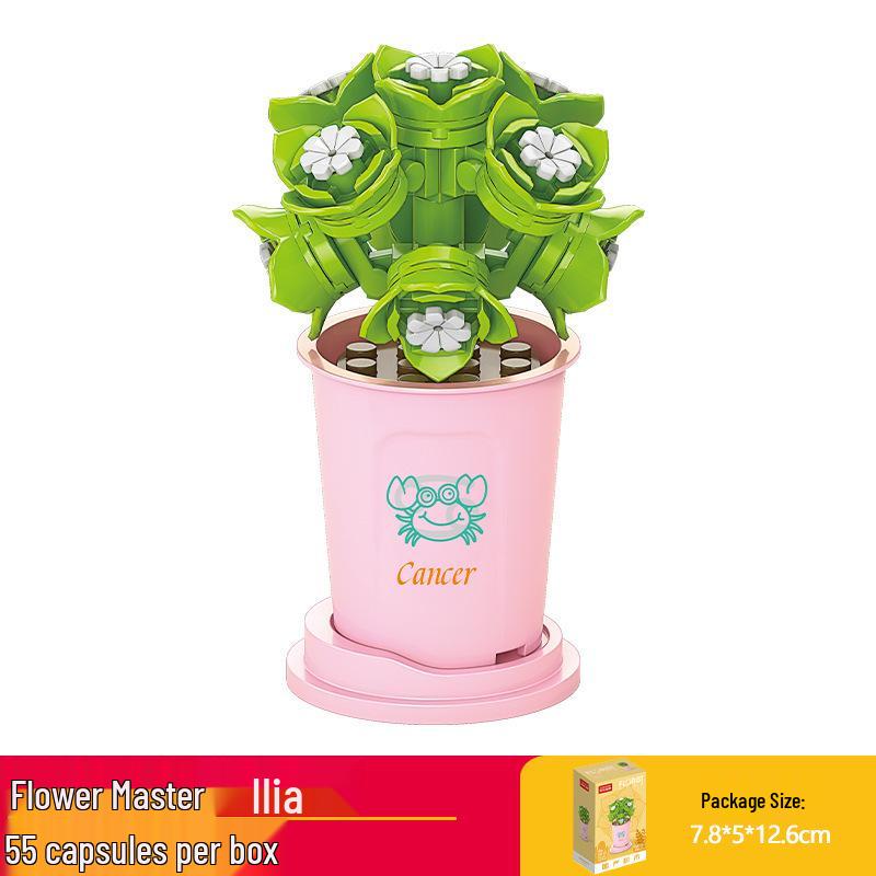Lele Brothers Flower Building Blocks: Children's Educational Toy - Eternal Flower Jigsaw Puzzle