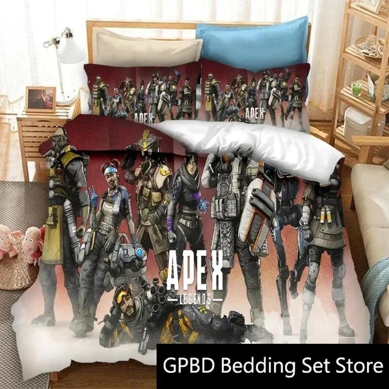 3D Print Apex Legends Game Bedding Set Double Twin King Duvet Cover Comforter Pillowcase Boys Girls Adults Bedroom