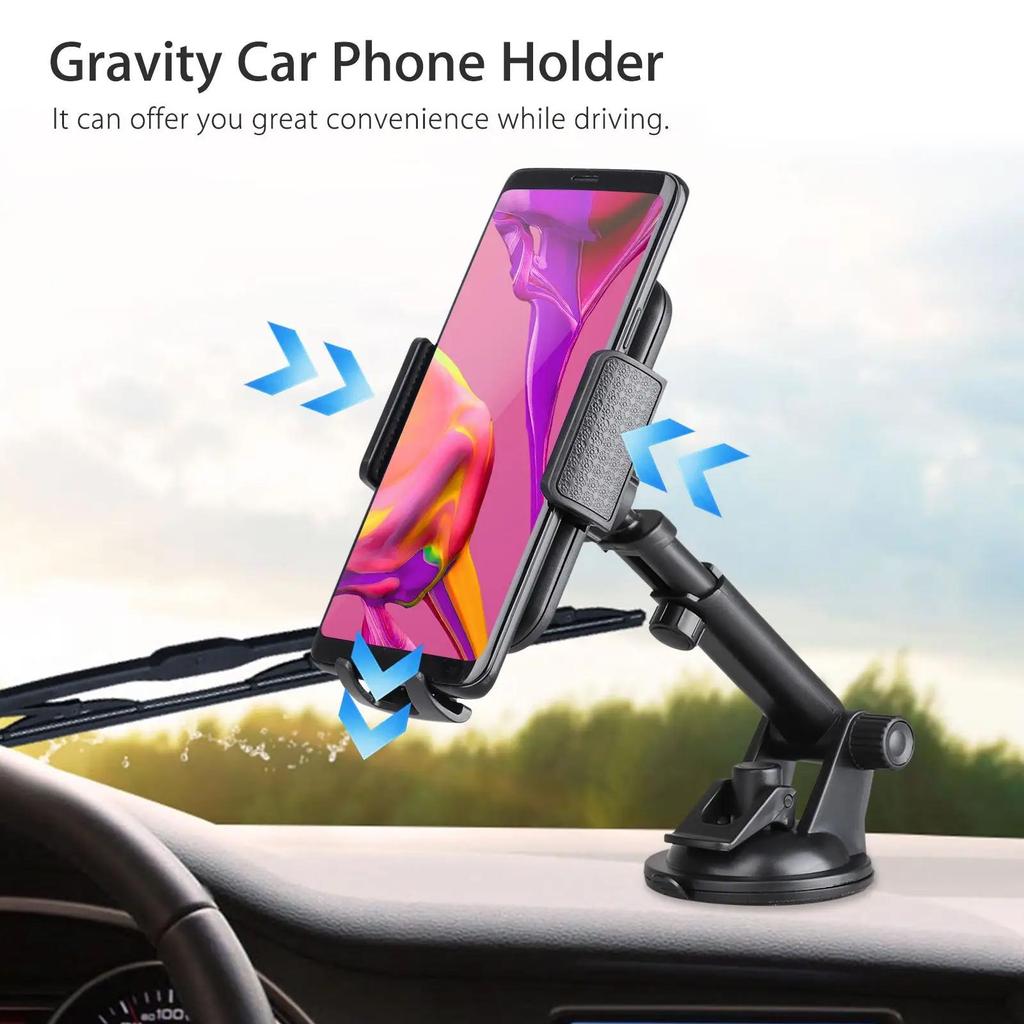 Suction Cup 360 Car Window Windshield Dashboard Mount Phone Holder Stand For iPhone 15 14 Pro Max Samsung S24 Xiaomi Redmi Note 13 Oppo Huawei Bracket