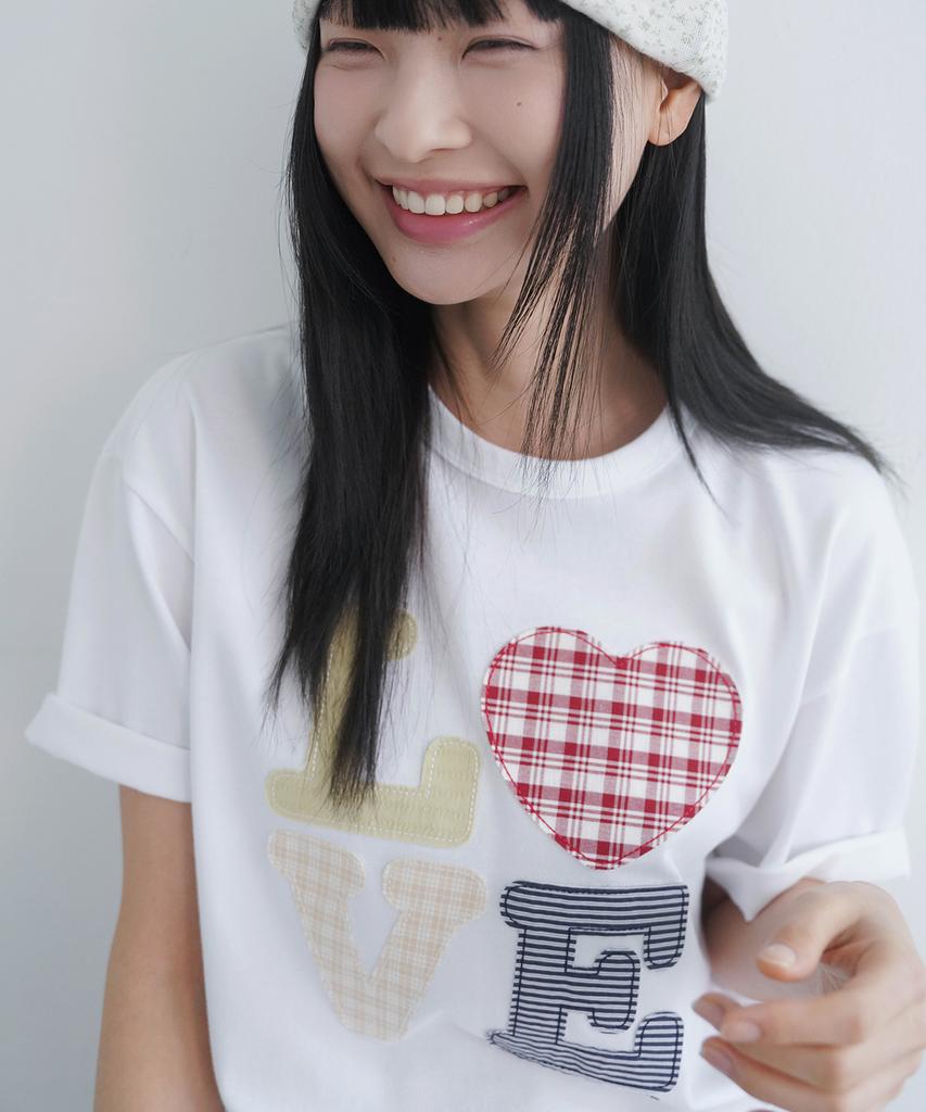 Mimdeowodeulobeu Hello World Patchwork Love T-Shirt_White