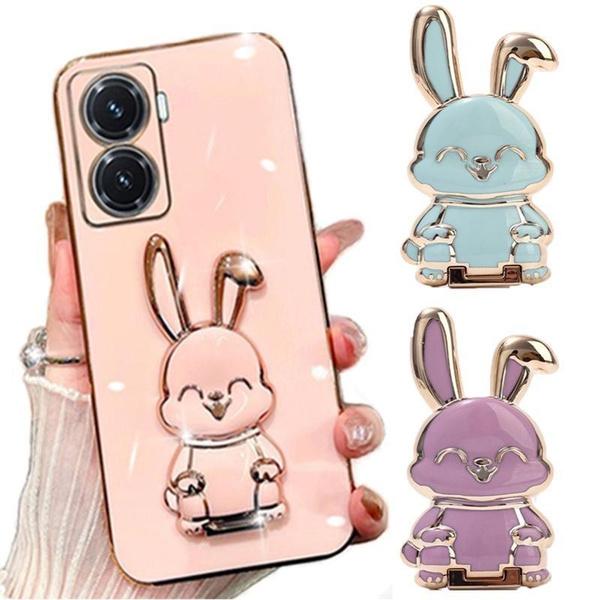 1PCS Funny Rabbit Cell Phone Ring Holder Stand Metal Finger Ring Phone Bracket Smartphone Accessories For All Mobile Phones