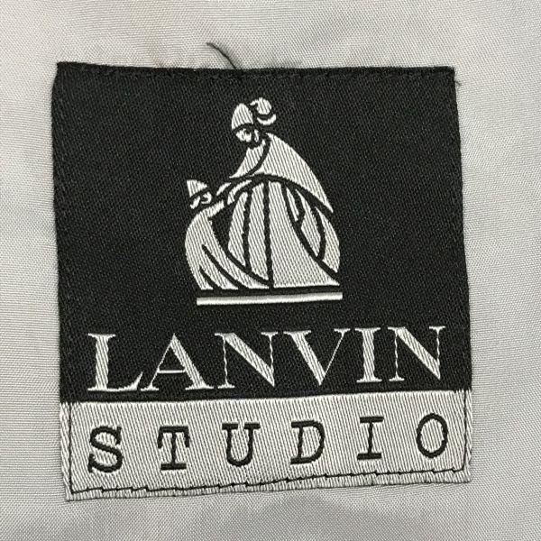 Lanvin STUDIO Wełna Len Wiosna Lato Marynarka Krawiecka R52-47 Męska L Jasnoszara Na Pół Podszyta cBH627(UŻYWANY)