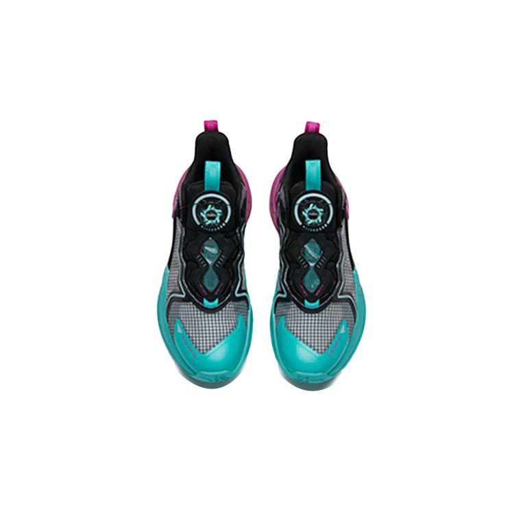 Anta Youth  Kids Crazy Mesh Mid-Top Basketball Shoes Kids Basketball Shoes Black Green Purple 312231111-3