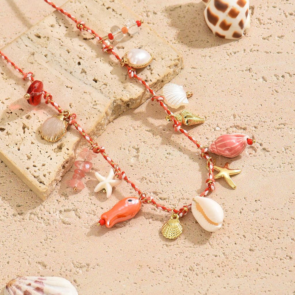 Bohemian Style Waist Chain Sea Star Imitation Pearl Shell Waist Belts Trendy Y2k Summer Beach Sexy Body Chains for Women Girls