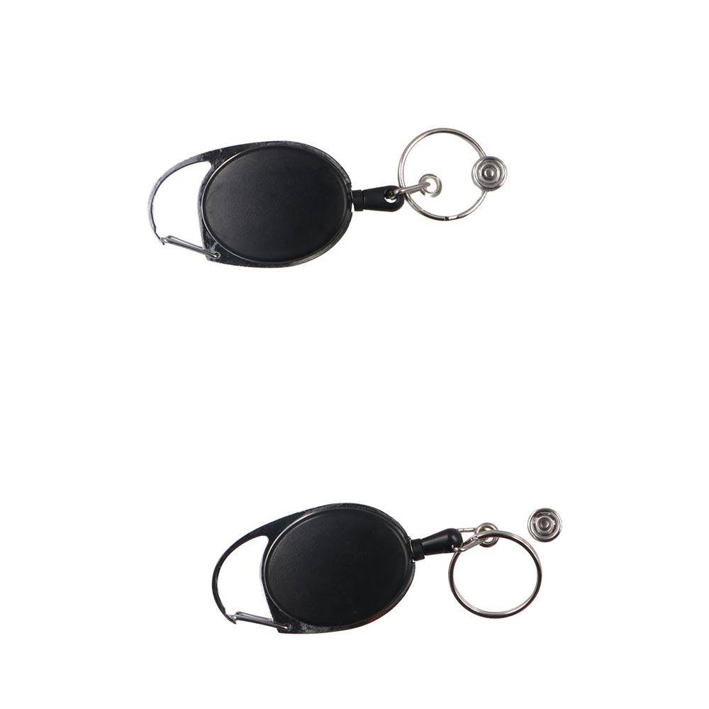 Horizontal Retractable Badge Reel Easy Pull Buckle Name Card Cover Key Chain Holders