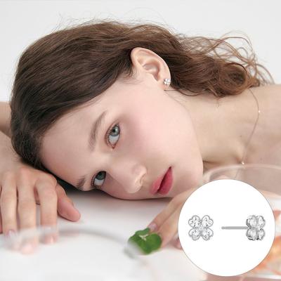[Rosemont] Silver Clover Earrings Ra24C27A