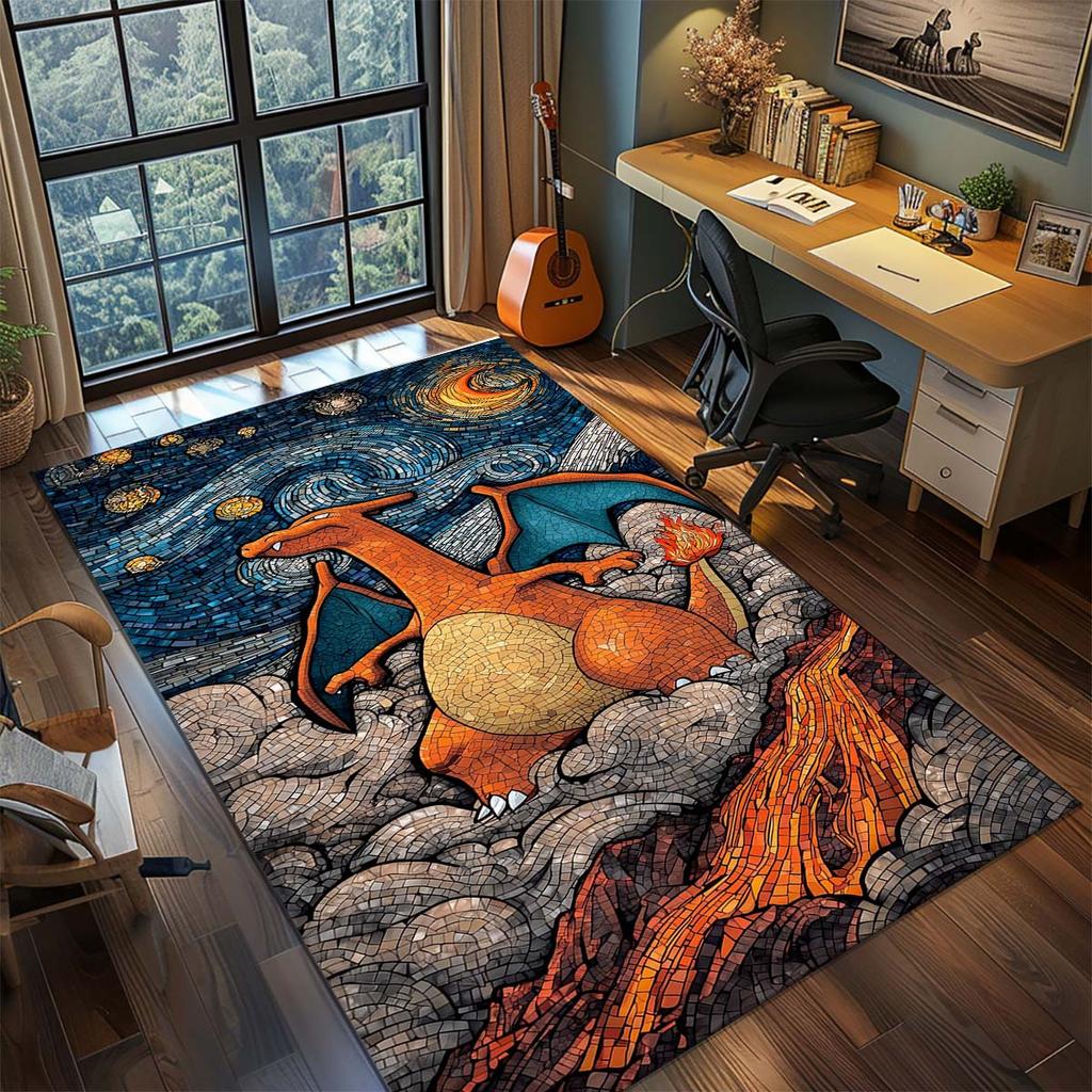 Pokemon Anime Rug Carpet Large Area Rug Non Slip Washable Floor Mat Gamer Room Bedroom Home Decor -QJY