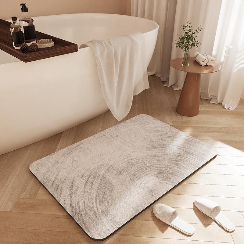 Minimalist Quick-Dry Absorbent Diatomaceous Earth Bathroom Floor Mat - Non-Slip, Wear-Resistant Foot Pad for Toilet Entrance