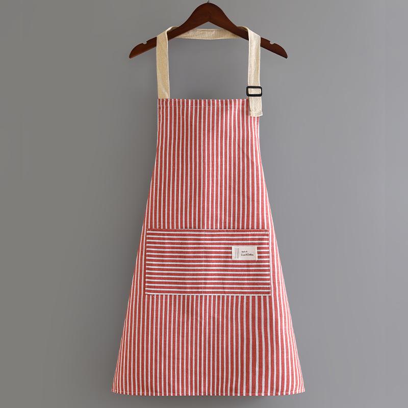 

Korean Style Cotton Linen Kitchen Waist Apron for Fashionable Work and Restaurant Use красный