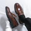 Scarpe casual da lavoro in pelle per uomo, mocassini slip-on neri, scarpe eleganti da uomo, scarpe brogue in pelle stile britannico, formali, da uomo