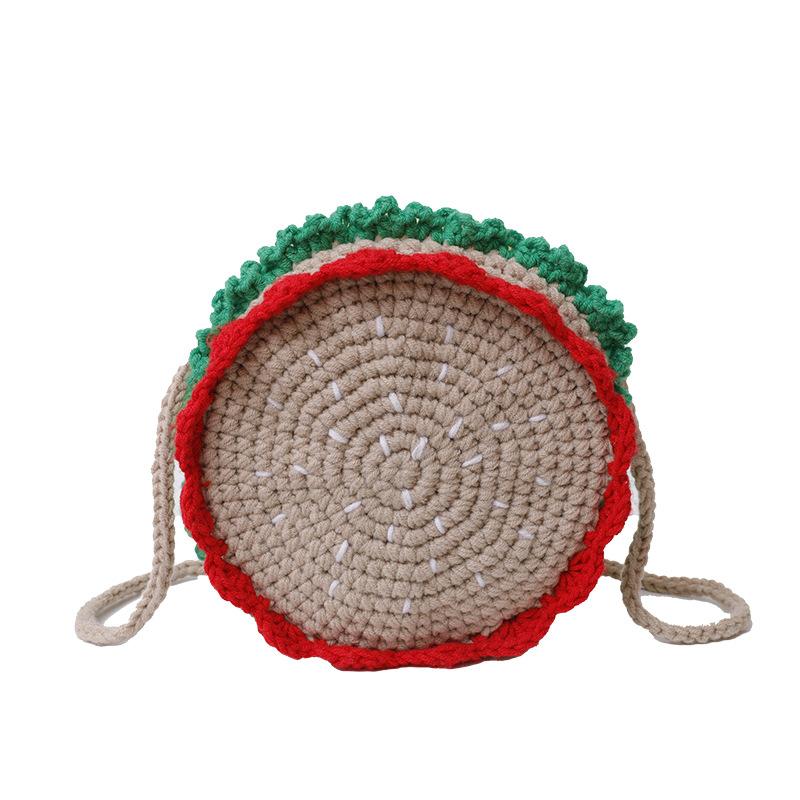 

Personality cute small fresh shoulder woven bag pastoral simple casual messenger bag trendy fashion portable small round bag one size fits all хаки