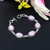 Pink Chalcedony Gemstone Handmade 925 Sterling Silver Bracelet 7-8" KG-202