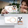 The new model is suitable for iPhone17Pro Max mobile phone case, Apple 16Pro bright color transparent magnetic bracket protective case.