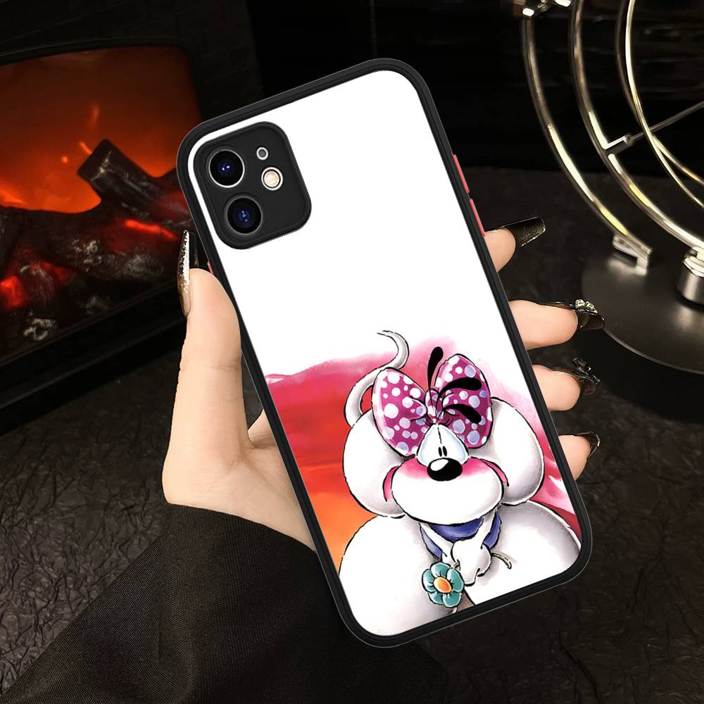 Cartoon D-Diddl For IPhone 16 15 14 Plus 13 12 11 Pro Max X XS MAX Translucent Matte Shockproof Cover