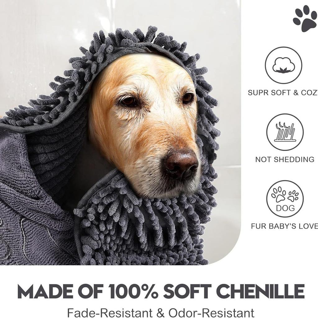 Microfiber Dog Towels for Drying Dogs Super Absorbent Soft and Quick Drying Pet Grooming Towel Pets' Shower Supplies for Dog