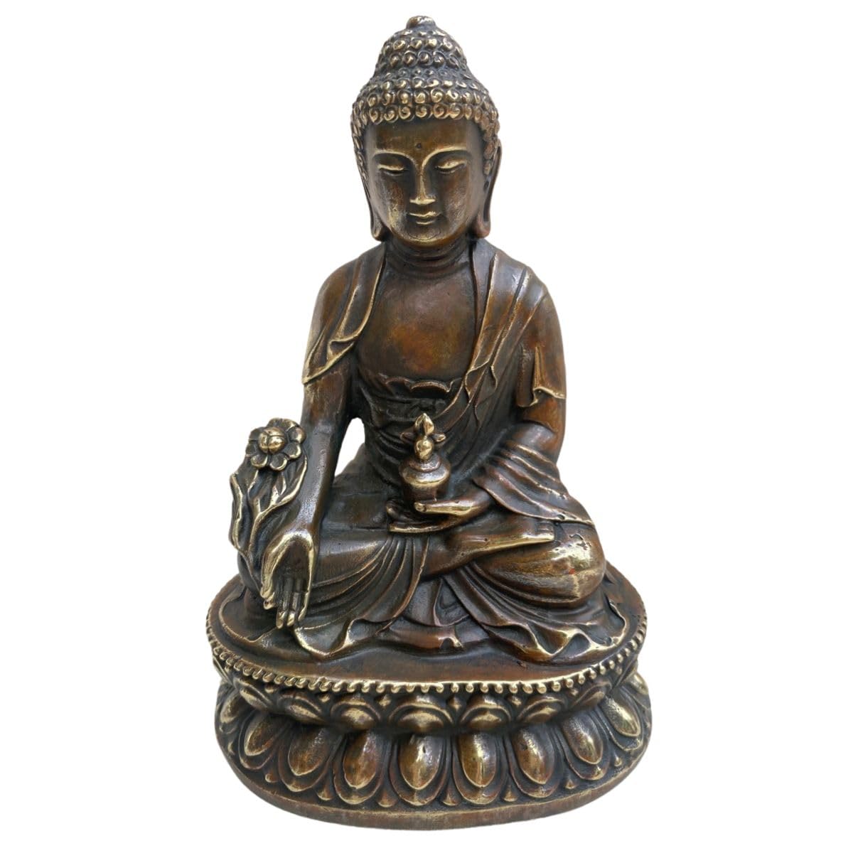

Seated Dainichi Nyorai Buddha Statue, Shakyamuni Buddha, Yakushi Statue, Small Bronze Statue, Amulet, Ornament, Brass, Good Luck, Protection from
