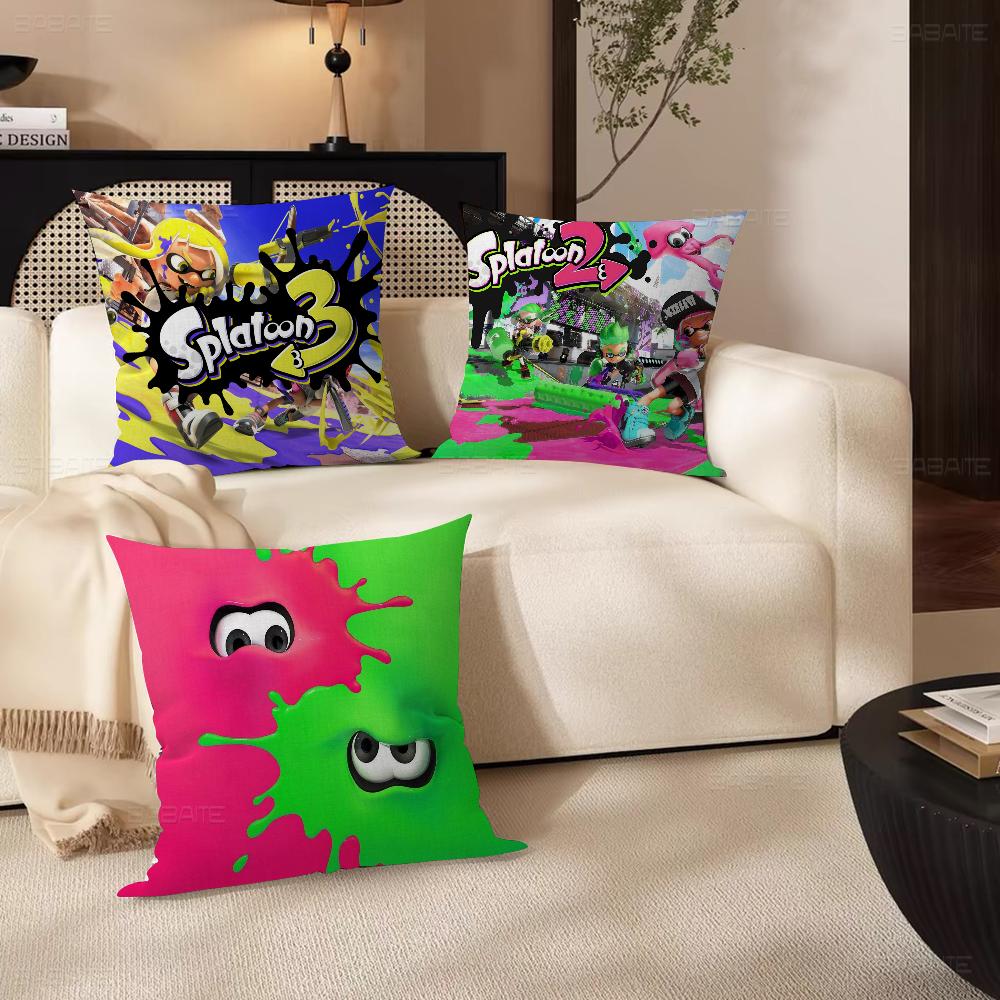 Splatoon Pillow Gift Home Office Decoration Bedroom Sofa Car Cushion Cover Case 45x45
