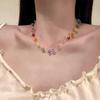 Elegant Spring Flower Mori Style Crystal Choker Necklace for Women