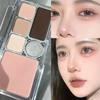 Palette d'ombres à paupières 6 couleurs Punk Smoky Noir Pailletée Nacrée Palette d'ombres à paupières Coréenne Bleue Brillante Contour Blush Maquillage