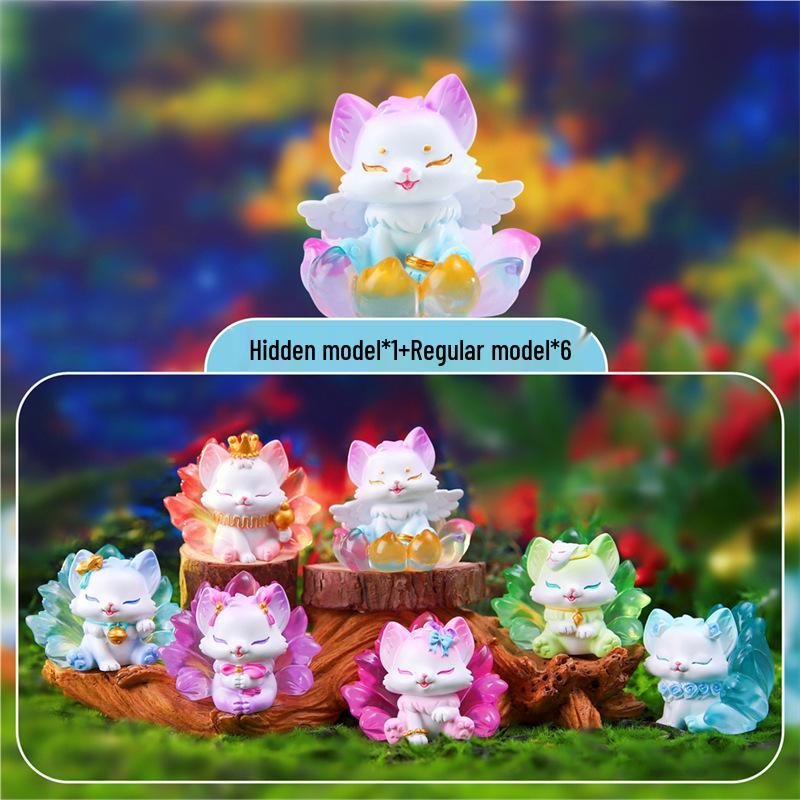 Shan Hai Nine-Tailed Fox Second Gen Blind Box Figurine - Trendy New Year Mascot Gift & Desktop Decoration