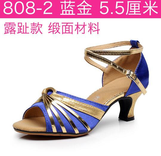 

Latin dance shoes female adult medium high heel dance shoes social square soft soled summer sandals women P405 42