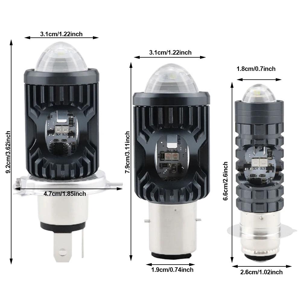 H4 BA20D PX15D Motorcycle LED Headlight 3030 Chips Super Bright Strobe Flash Beam Headlamp Scooter Motorbike Headlight Bulbs
