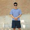 Sea Soul Shirt Oversized Stripe T-Shirt Crew Neck Man's Short Sleeved Top Breathable   Summer