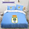 Real Oviedo Muster Bettwäsche Steppdecken-Set Heimdekoration Geschenk (1 Bettbezug + 2 Kissenbezüge (ohne Füllung))