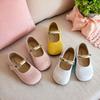 Girls Flat Shoes Candy Color Soft Sole Kids Princess Shoes Round Toes Non-slip 2025 Spring Autumn Girls Dance Shoes Ins Trendy