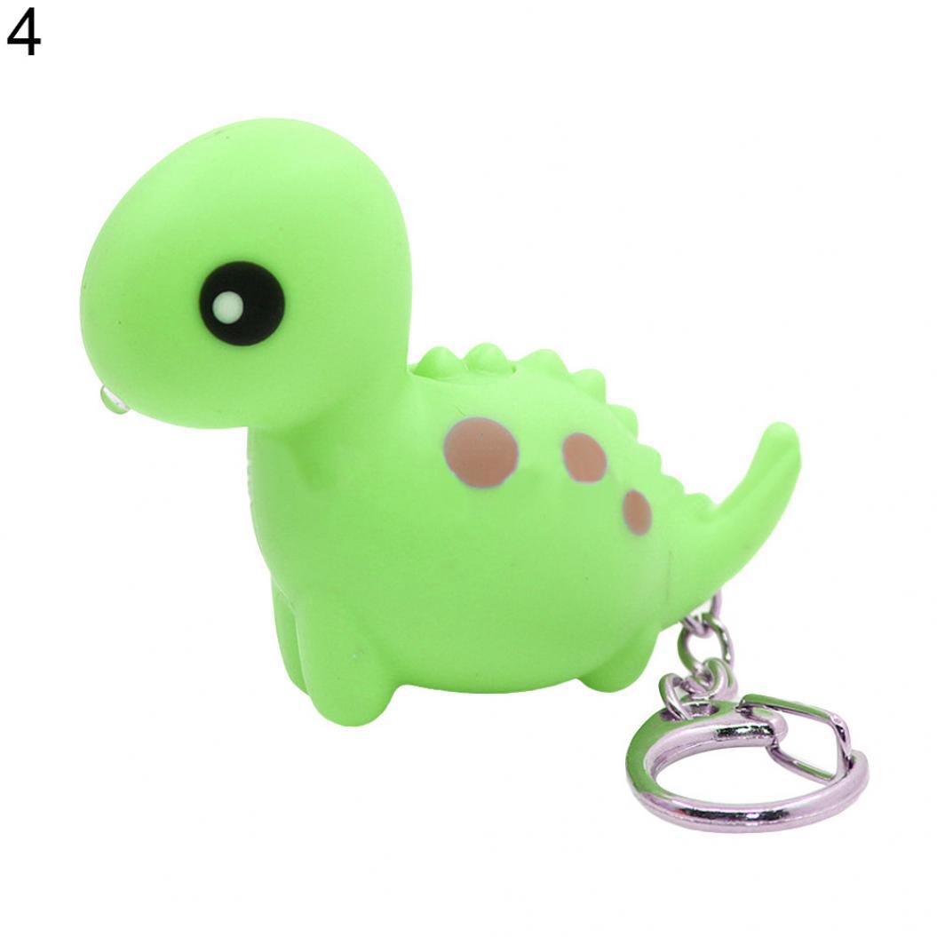 

Брелок для ключей с мультяшным динозавром и медведем kawaii со светодиодной подсветкой и звуком