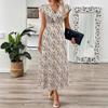 Summer New Women's Fashion Dress, V-neck Printed Elegant Casual Dress For Women, In Stock