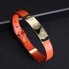 Fashionable Retro Nail Adjustable Leather Stainless Steel Minimalist Design Leather Rope Bracelet