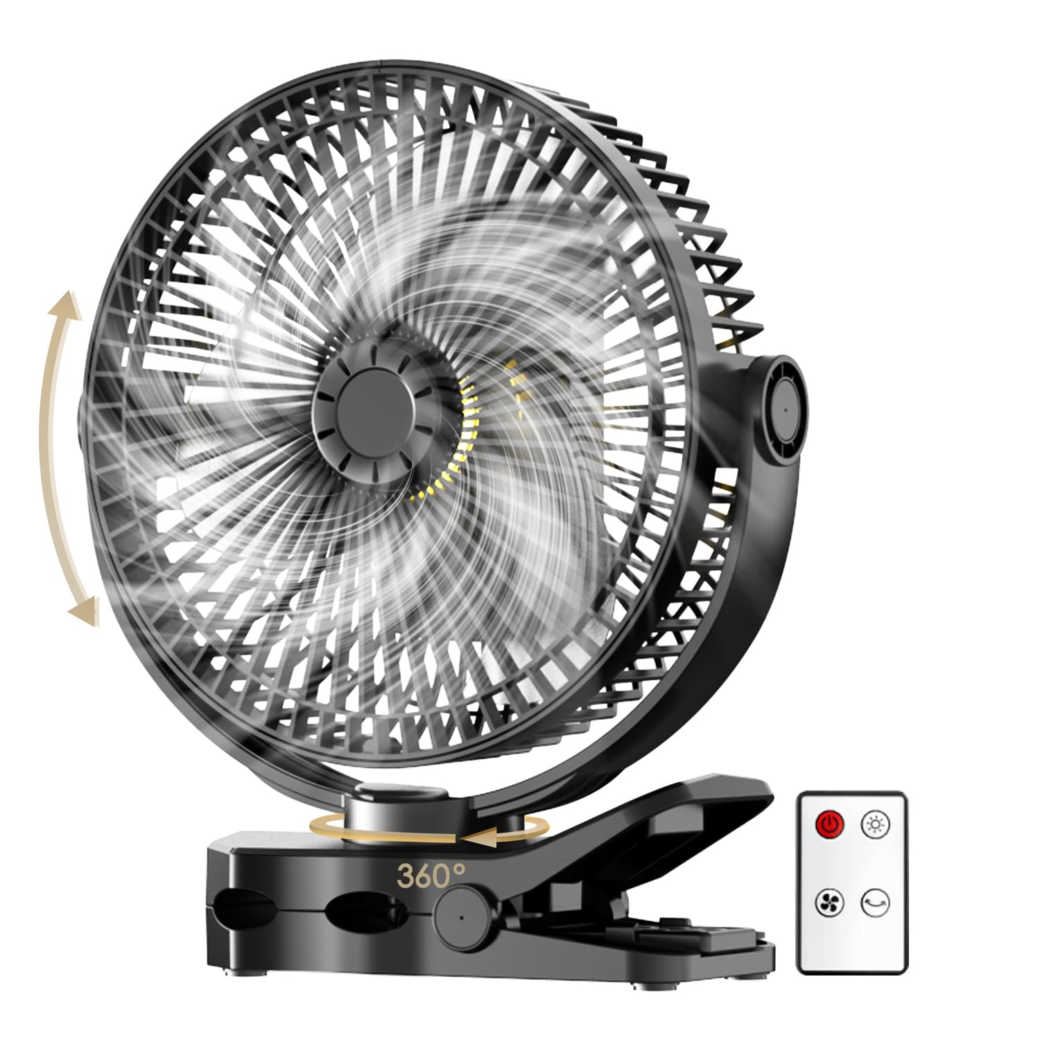 

20cm Large Diameter Rechargeable Fan with Automatic Oscillation and 15000mAh 57 Hours of Continuous USB 4 Airflow Mosquito Repellent Fragrance