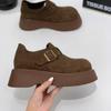 New women's autumn women's shoes single shoes retro one-pedal platform single shoes