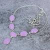 Pink Chalcedony Gemstone Handmade 925 Sterling Silver Jewelry Necklace 18" M-391