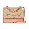 New Klare Smooth Leather With Coated Canvas Shoulder Bag Crossbody Bag Small Size Women's Brown & Pink CB594-IMOT4
