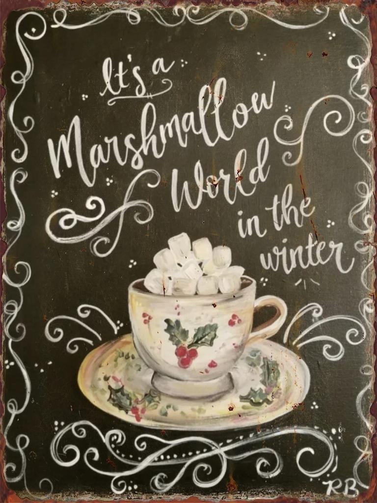 Tin Painting Christmas Coffee Signs for Cafe Shop Club Pub Bourbon Decorative Plaques Wine Wall Decoration Metal Sign Vintage