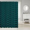 1pc Kids Teal Checkerboard Shower Curtain for Bathroom Decor 72" L x 72" W Plaid Geometric Bath Curtain for Boys Girls Retr