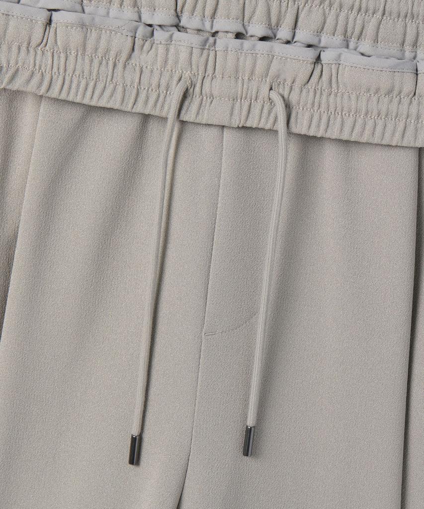 Musinsa Standard Crepe One-Pleat Wide Elastic Pants [Light Warm Grey]