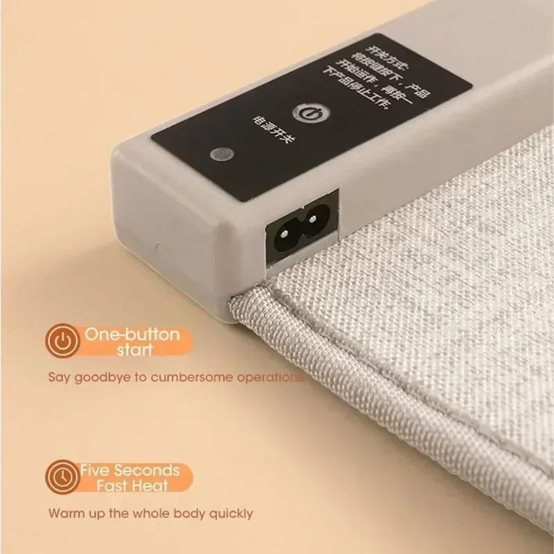 Electric Portable Foot Warmer Heating Pad Adjustable Temperature Fast Heating Foldable Home Office Winter