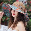 Wide Brim    Design Flower Big Beach Hat Foldable Brimmed Sun Hat Summer Hats For Women Uv Protection Fisherman Cap