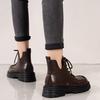 New Women Ankle Boots Autumn Winter Platform Lace-up Fashion Women Punk Boots Thick Sole Combat Boots