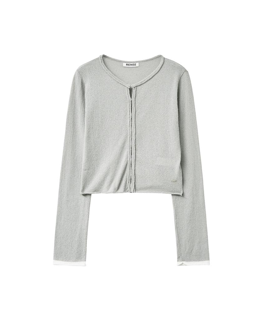Lense Hook Boucle Cardigan Gray