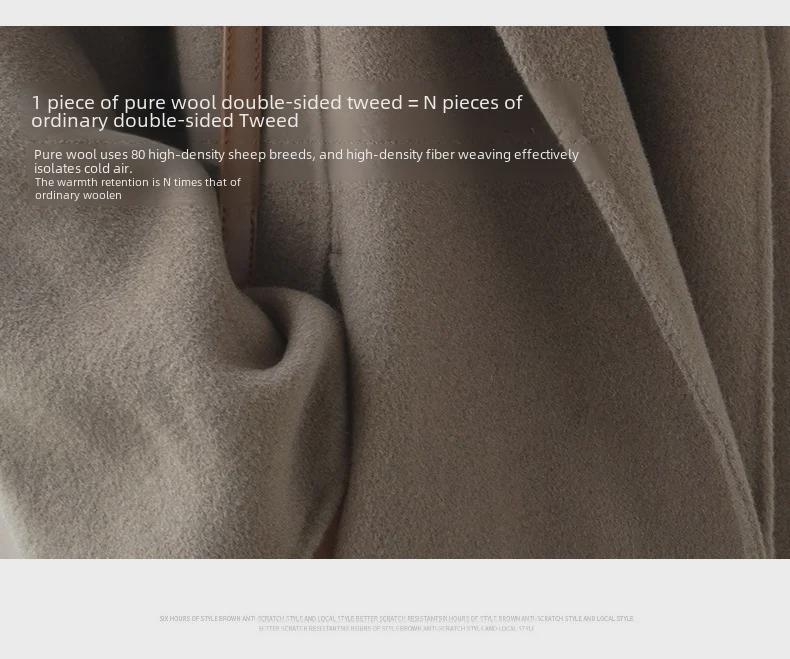 Damen Kaschmir-Mantel mittellang, doppelseitig, lockere Passform, knielang, High-End Winterstil 2024, große Größen verfügbar.