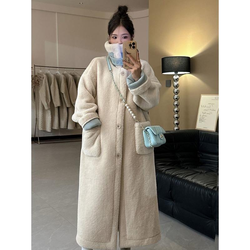 Double-sided Suede Lamb Wool Coat Women's Winter Thickened Fur Integrated Medium and Long Imitation Fur Coat Fashion