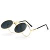 Vintage Steampunk Round Sunglasses Men Women Luxury Alloy Punk Glasses Men Fashion Metal Retro Clamshell Sun Glasses UV400