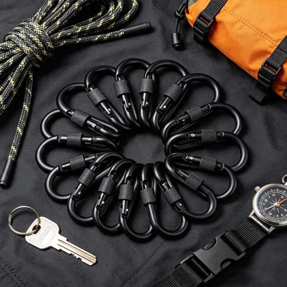 1/2/5pcs with Lock Hammock Hook Aluminum Alloy Shopping Bag Clip Hook New D-Ring Carabiners