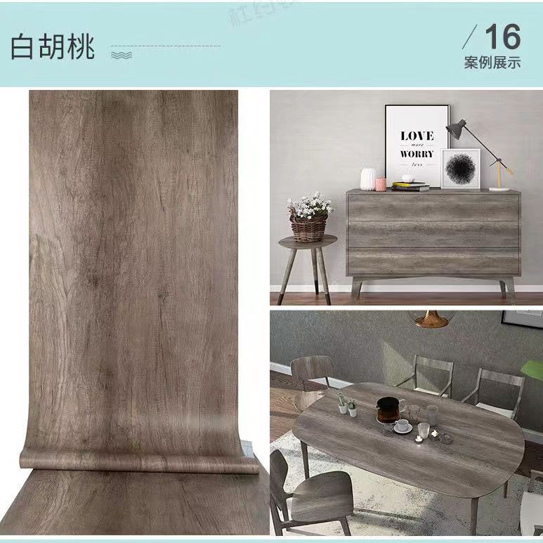 Thickened Wood Grain PVC Waterproof Sticker Cabinets Desktop Door Furniture Refurbished Decorative Film Self-adhesive Wallpaper