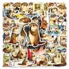 50 Cartoon Otter Stickers - Cute, Retro, Waterproof for DIY Journals & Storage Boxes