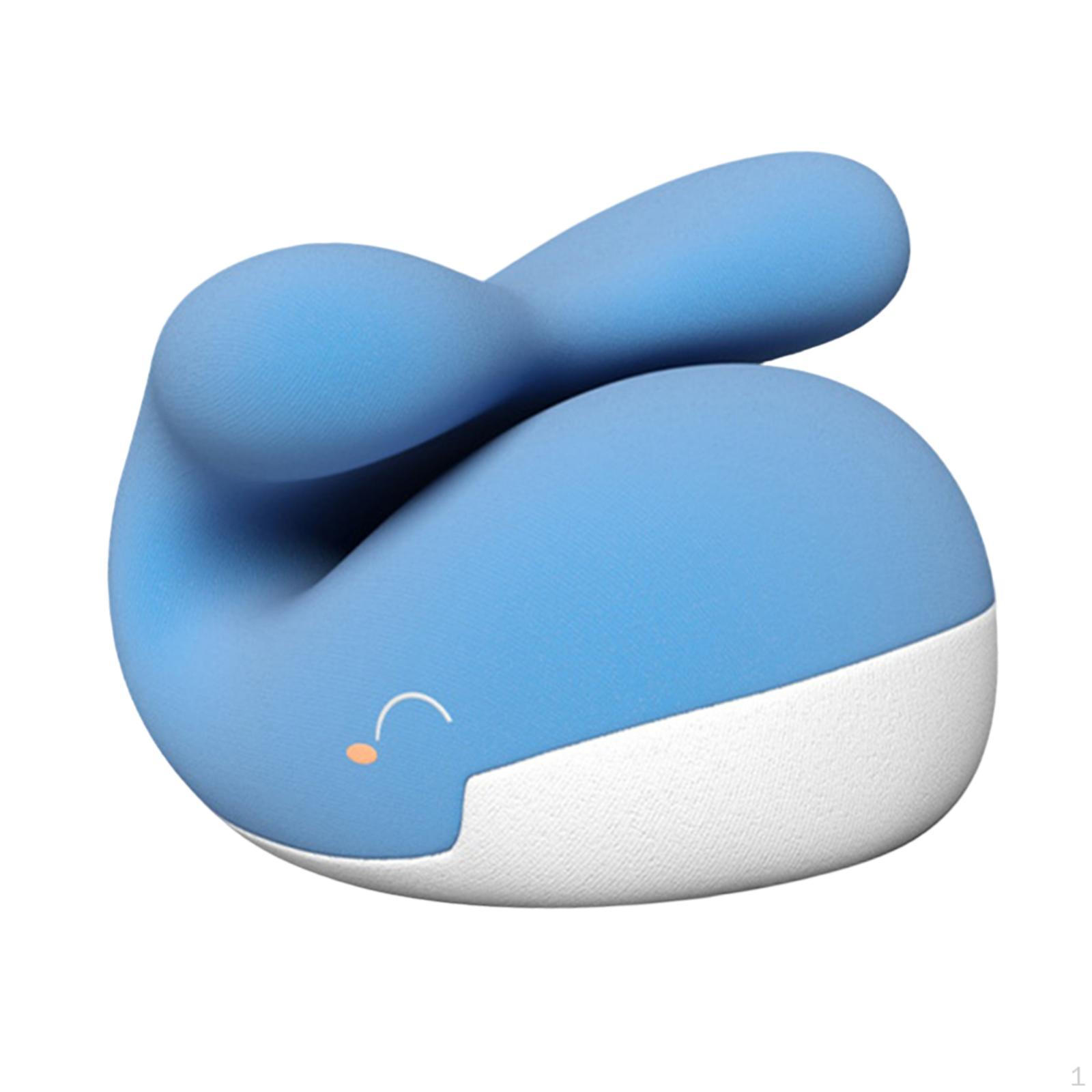 Подушка для сна с изображением мультяшного лица, портативная, для путешествий, для поддержки шеи синий